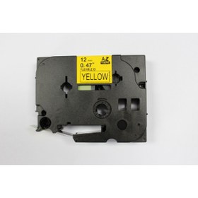 Resim Printpen BROTHER P-Touch TZE-FX631 SARI ESNEK ETIKETE SIYAH (12mm x 8m) Etiket 