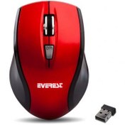 Resim Everest Sm-245R Usb Kırmızı/Siyah 2.4Ghz Nano Receiver Kablosuz Mouse 