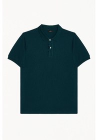 Resim Tudors Erkek Slim Fit Dar Kesim Pamuklu Yumuşak Dokulu Serin Tutan Kumaş Düz Pike Yeşil Polo Yaka Tişört-33704 Petrol Yeşili 