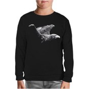 Resim Kartal Siyah Çocuk Sweatshirt Siyah 