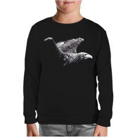 Resim Kartal Siyah Çocuk Sweatshirt Siyah 