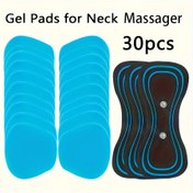 Resim 30 adet Silikon Boyun Masajörü Jel Yama - Ergonomik Tasarım, Pil Gerektirmez, Taşınabilir Boyun ve Kas Gerilimi İçin, Hafif Mavi ve Siyah, Boyun Masajörü, Kas Gerilimi, Taşınabilir Masajör, Rahat Yapıştırıcı 