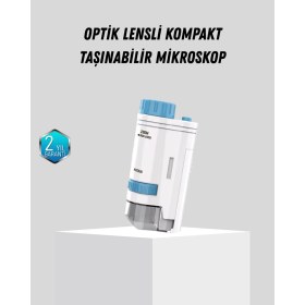 Resim Zero Land Sptrns Taşınabilir Mini Mikroskop LED Işıklı 80X-200X Büyütmeli ve Odak Ayarlı 