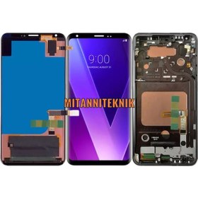 Resim LG Uyumlu V30 V30 Plus Lcd Ekran Dokunmatik Çıtalı-Siyah 
