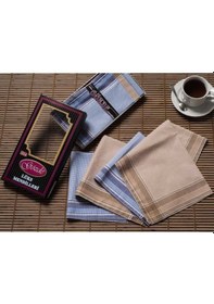 Resim Mira Home Siyah Kutulu 42x42 Cm Düzine 12 Adet Kumaş Mendil-gm 07 Acı Kahverengi 