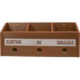 Resim SELENA Ahşap Ortak Fatura Ve Posta Kutusu Ceviz 