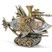 Resim Steampunk Polyester Tasarım Balık Figürü 