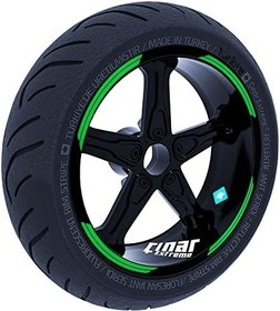 Resim Double Stripe Tasarımlı Orman Yeşili Jant Şeridi Sticker 