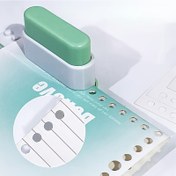Resim Beş Delikli Delme Makinesi: Masaüstü Düzenleyici, Not Defterleri ve Belgeleri Bağlama İçin Mükemmel, Okul Başlangıcı Hediyesi, Ofis ve Okul Malzemeleri 