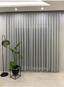 Resim İncilife Home Foldet Gri Keten Kırışmaz Ütü İstemez Tül Perde 1/2,5 Normal Orta Pileli GRİ 