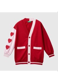 Resim Benetton Kız Çocuk Hırka Kırmızı 32n4c600g Kırmızıı 