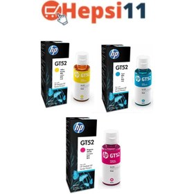 Resim HP Gt52 Gt-52 Ink Tank 319 3 Renk Orjinal Mürekkep Seti 70ml. I1auq67 