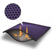 Resim Elekli Büyük Boy Kedi Tuvalet Önü Paspası 60 x 80 Cm (Mor) 