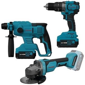 Resim Catpower Cat4235 Kömürsüz 20 V Akülü Vidalama + Kırıcı + Taşlama 3 Makine 