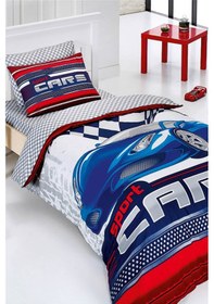 Resim Bayev Erkek Çocuklar Arabalı Tek Kişilik Nevresim Takımı Sport Cars Mavi 