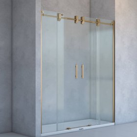 Resim Duvardan Duvara Duş Kabini | Paslanmaz Sürgülü - 180-189cm / Altın / Sürgülü 
