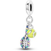 Resim 1 Adet Tenis Raketi & Topu Charm Boncuk - Sarı Tenis Toplu DIY Yılan Zincir Bileklikler, Kolye Yapımı için Tenis Temalı Takı - Kadınlar için Tenis Sever Hediye (1 Charm), Tenis Aksesuarları, Eğlenceli Tasarım, Detaylı İşçilik, Spor Tutkunları 