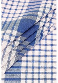 Resim Pamuklu Mavi Renkli Pöti Kareli 4'lü Kurulama Bezi, Beslenme Örtüsü, Servis Peçetesi 