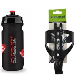 Resim Kron Elite Siyah Bisiklet Matarası + Zozo Kafes 