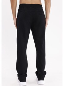 Resim Süper Koton Yumuşak Dokulu Esnek Bel Ayarlı Düz Paça Cepli Eşofman Altı Black 