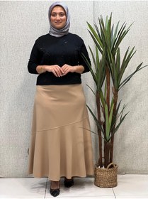 Resim Butik büyük beden Likralı Valonlu Etek 