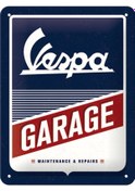 Resim Metal Duvar Panosu Vespa Vespa Garage 20x15cm/ Nostalgic Art 