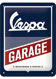 Resim Metal Duvar Panosu Vespa Vespa Garage 20x15cm/ Nostalgic Art 