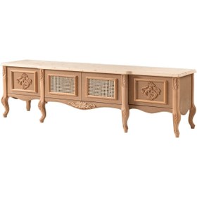 Resim Mavikoltukdöşeme Ms - Btv 106 / 200 Cm Ladin Country Plazma Tv Sehpası Cilasız Ham Ahşap 
