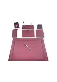 Resim Gülpaş Sümen Takımı Lüx Derı 10 Parça Macro Desen Bordo 
