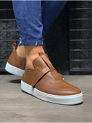 Resim KN Fashion Mp333 Bt Bağcıksız Cırtlı Ortopedik Yüksek/kalın Taban Erkek Sneaker Taba 