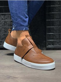 Resim KN Fashion Mp333 Bt Bağcıksız Cırtlı Ortopedik Yüksek/kalın Taban Erkek Sneaker Taba 