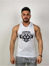 Resim Black İstanbul Black - Champion - Tank Top Gym Kapşonlu Hoodie Sporcu Atleti 