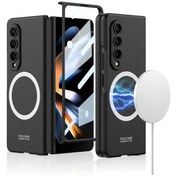 Resim Galaxy Z Fold 4 Kılıf Wireless Şarj Özellikli Zore Kıpta Magsafe Kapak 