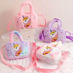 Resim Sevimli Peluş Unicorn Kız Çocuk Omuz Çantası Karpuz Kırmızısı - Günlük Kullanım & Partiler için Dayanıklı, Hafif & Ayarlanabilir Askılı Unicorn Çanta 