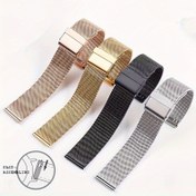 Resim Hızlı Çıkarma Tokalı Paslanmaz Çelik File Saat Kayışı, Moda Genişletilebilir Bağlantı Pimi - 10mm, 12mm, 14mm, 16mm, 18mm, 20mm, 22mm Boyutlarda Mevcut 