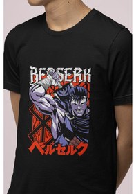 Resim Anime Berserk Red Tişört Siyah 