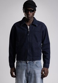 Resim Tonal Nakış Yazı Detaylı Denim Ceket - Siyah / M 