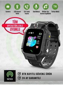 Resim M90 Sim Kartlı, Konum Takipli, Sos Acil Arama Ve Imei Kayıtlı Akıllı Çocuk Takip Saati 