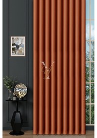 Resim Blackout Fon Perde V-2019 Koyu Turuncu Çok Renkli 