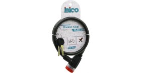 Resim Anahtarlı Çevirmeli Kilit Kapaklı Plastik Kafa Bisiklet Kilit Çelik Tel Siyah Şeffaf Kılıf 12MMX80CM (4887) 