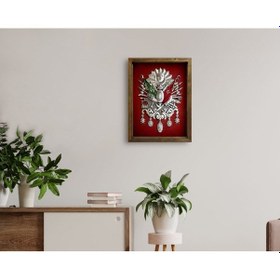 Resim Bk Home Osmanlı Arması Tasarımlı Doğal Masif Ahşap Çerçeveli Tabl (551057965) 