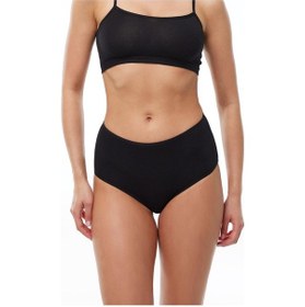 Resim Malabadi 1030 2'li Paket Kadın Modal Yüksek Bel Battal Slip & Külot Siyah 