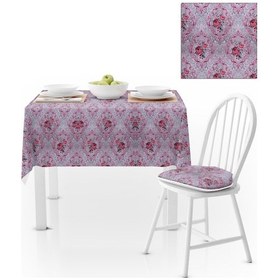 Resim Modern Damask Desenli Vizon Kadife Dokulu 140x180 Masa Örtüsü 