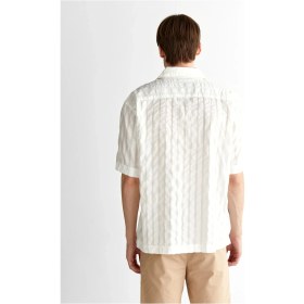 Resim Gant Erkek Krem Relaxed Fit Klasik Yaka Çizgili Gömlek 3250064.113 