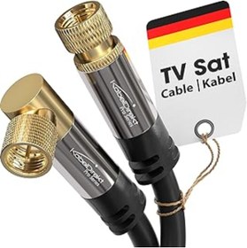 Resim Karachil Kabeldirekt – Sat/Ate Kabluso, Koaksiyel Kablolar – 90° Açılı/Düz – 1M – 4K Tv Uydu Kablosu, F Koek 