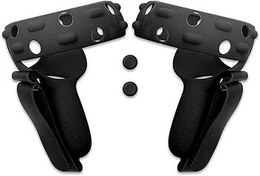 Resim HUAYUWA Yumuşak Silikon VR Dokunmatik Kontrol Cihazı Kavrama Kapağı Seti, Oculus Quest 2 için Uygun, 2 El Kayışı + 1 Burun Pedi + 1 Lens Toz Kapağı (Siyah) 