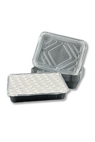 Resim yorulmaz ambalaj Alüminyum 1500 Gr Kapaklı Kase Yemek Ve Salata Taşıma Kabı 20 Adet 