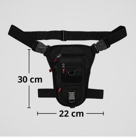 Resim CANARİS Taktikal Motosiklet Bel Bacak Çantası Su Geçirmez 1900D Kumaş 4 Gözlü Siyah Outdoor Sürüş Çantası 