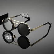 Resim 1 adet Klasik Retro Moda Gözlük, Ayarlanabilir Alüminyum Alaşımlı Çerçeve, Yuvarlak TAC Lensler ve Siyah Kılıf - Cyberpunk Tarzı, Pil Gerektirmez - Sevgililer Günü, Babalar Günü, Mardi Gras, Günlük Gözlükler, Dayanıklı Gözlükler için Mükemmel Hediye 