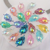Resim 10-20 Adet Reçine Yaprak Şekilli Tavuskuşu Tüyü - 2x3.8cm AB Iridescent Dikiş Taşları, DIY Takı, Kıyafetler, Çantalar, Telefon Kılıfı & Saç Aksesuar Dekoru (Çok Renkli), Takı Yapım Malzemeleri, Sanatsal Süslemeler, Çanta Dekorasyonu, Yüksek Parlaklık, Moda Tasarımcılar İçin 